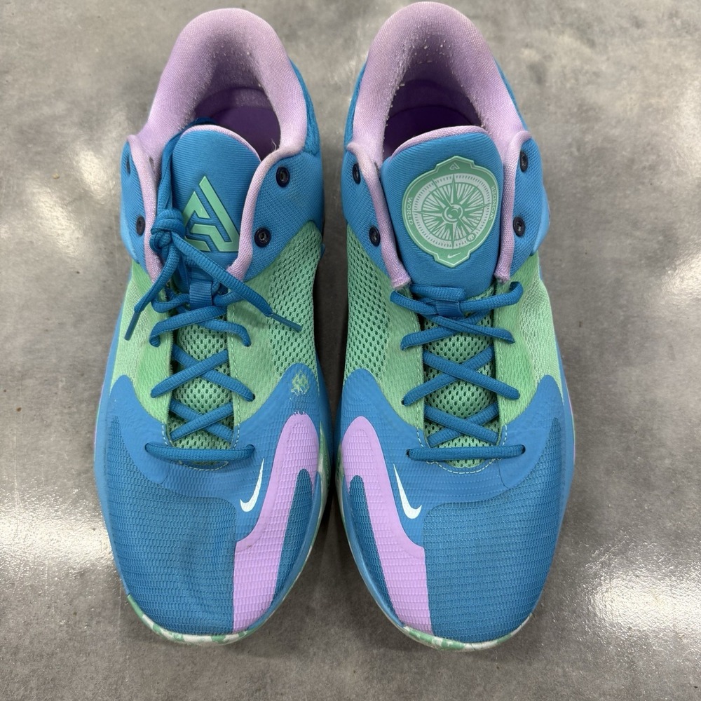 Nike Zoom Freak 4 Birthstone Mens 12 Giannis Basketball Shoes DJ6149-400 Blue - Picture 2 of 9